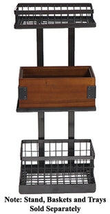 GET MTS-20M-MG Urban Renewal Metal Rectangular 3-Tier Merchandiser Stand 9-1/4"W x 6-1/4"D x 20-1/2"H - Gray