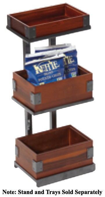GET MTS-20M-MG Urban Renewal Metal Rectangular 3-Tier Merchandiser Stand 9-1/4"W x 6-1/4"D x 20-1/2"H - Gray