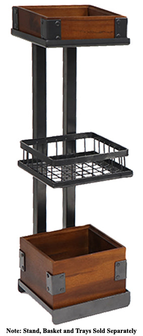 GET MTS-20S-MG Urban Renewal Metal Square 3-Tier Merchandiser Stand 6-1/4"W x 6-1/4"D x 20-1/2"H - Gray