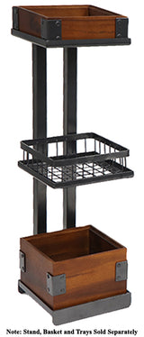 GET MTS-20S-MG Urban Renewal Metal Square 3-Tier Merchandiser Stand 6-1/4"W x 6-1/4"D x 20-1/2"H - Gray