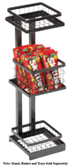 GET MTS-20S-MG Urban Renewal Metal Square 3-Tier Merchandiser Stand 6-1/4"W x 6-1/4"D x 20-1/2"H - Gray