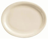 Libbey NR-14 Kingsmen White Narrow Rim Oval Stoneware China Platter 13-1/4" x 10-1/4" - Cream White - 12/Case