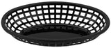 GET OB-938-BK Polypropylene Stackable Oval Food / Bread & Bun Basket 9-1/2" x 6" - Black - 36/Case