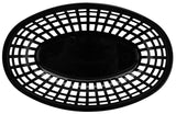 GET OB-938-BK Polypropylene Stackable Oval Food / Bread & Bun Basket 9-1/2" x 6" - Black - 36/Case