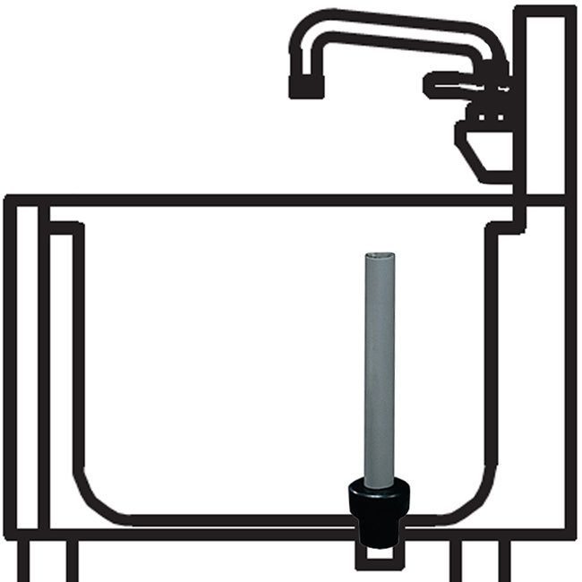American Metalcraft OFP7 Plastic Overflow Pipe with Rubber Bushing 7"H - fits 1" & 1-1/2" Drains and Funnel Strainers