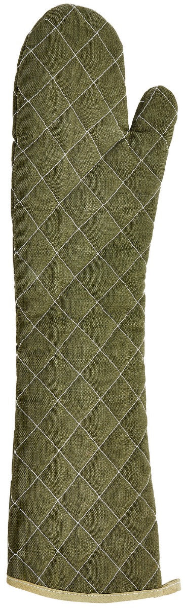Winco OMF-24 Flame Retardant Cotton Oven Mitt 24" - Green - 12/Case