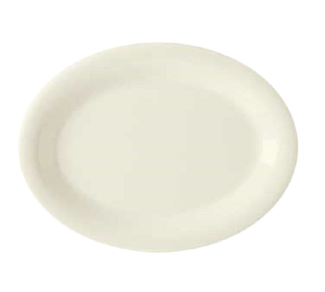 GET OP-135-DI Diamond Ivory Melamine Oval Platter 13-1/2"L x 10-1/4"W - Ivory - 12/Case