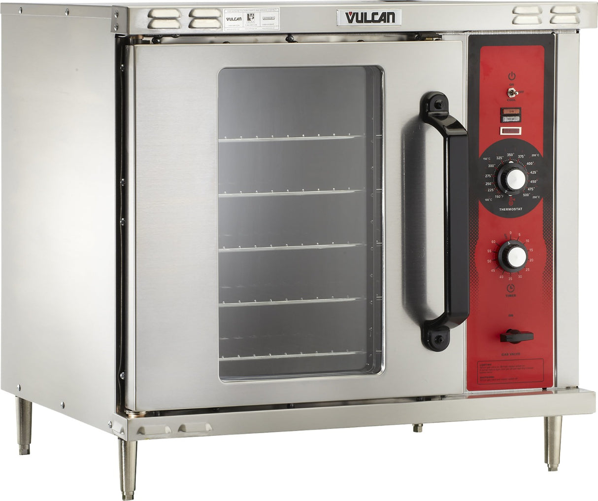 Vulcan GCO2D Single-Deck Half Size Natural Gas Convection Oven with Solid State Controls 40" - 25,000 BTU