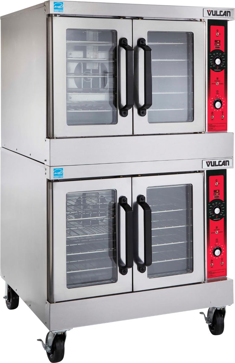 Vulcan SG44 Double-Deck Full Size Natural Gas Convection Oven with Solid State Controls 40" - 60,000 BTU