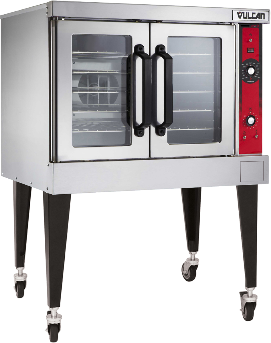 Vulcan VC4ED-13D3-480 Single-Deck Full Size Electric Convection Oven with Solid State Controls and Simultaneous Doors - 480v/3ph