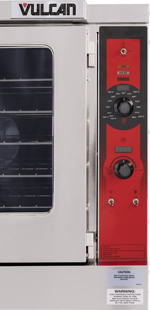 Vulcan VC5ED-12D1 Single-Deck Full Size Electric Convection Oven with Solid State Controls and 5-hr Timer - 240v