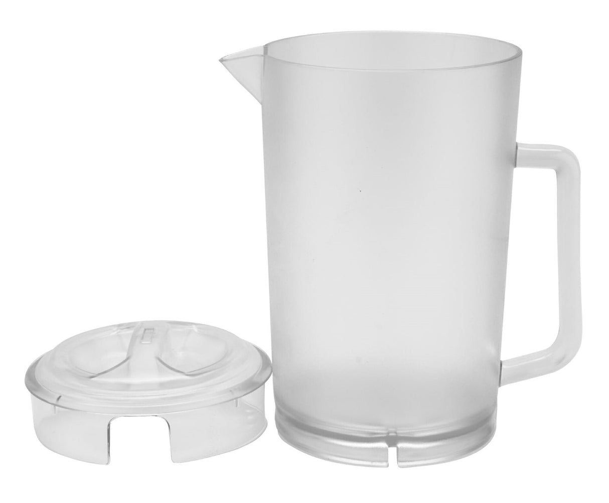 GET P-3064-1-CL SAN Plastic Textured Water Pitcher with Lid 64 oz. - Clear - 12/Case