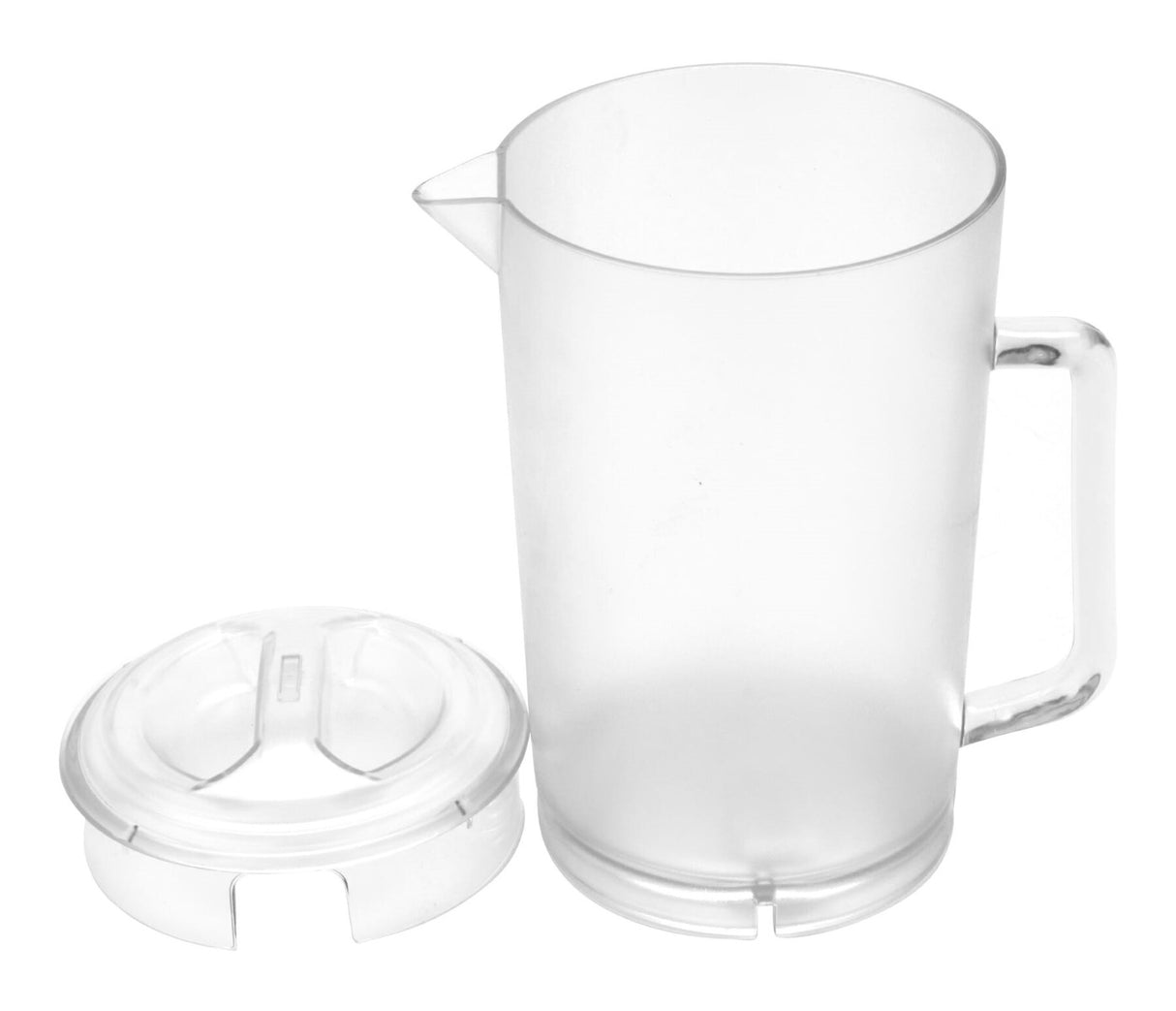 GET P-3064-1-CL SAN Plastic Textured Water Pitcher with Lid 64 oz. - Clear - 12/Case