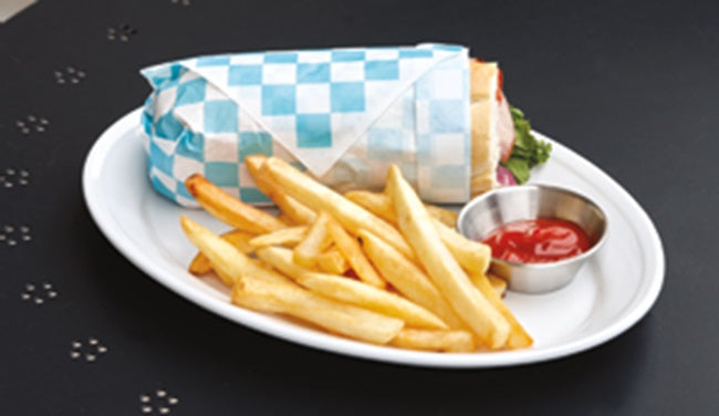 GET P-BLC-1212-W Food-Safe Sandwich/Deli Wrap Paper 12" x 12" - Blue Checkered - 1000/Case