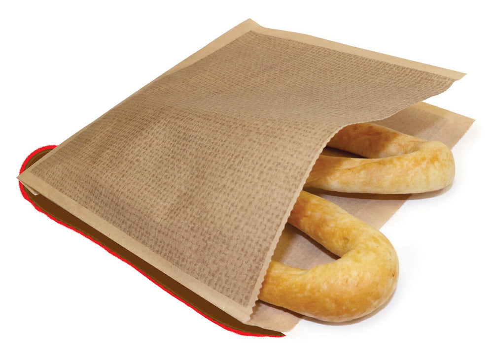 GET P-BUR-77-BR Food-Safe Double-Open Bag / Wire Cone Basket Liner 7" x 7" - Burlap on Brown - 2,000/Case