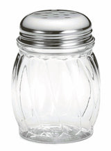 TableCraft P260 Plastic Swirl Cheese Shaker with Chrome Plated Perforated Top 6 oz. - 24/Case