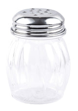 TableCraft P260 Plastic Swirl Cheese Shaker with Chrome Plated Perforated Top 6 oz. - 24/Case