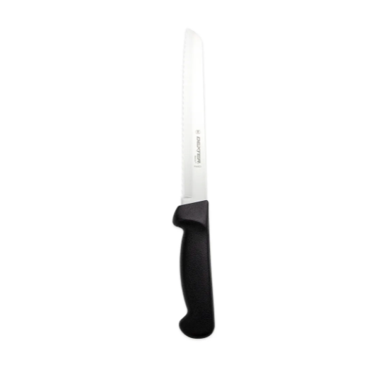Dexter Russell P94803B 8" Bread Knife w/ Polypropylene Black Handle, Carbon Steel - 6ea/Case