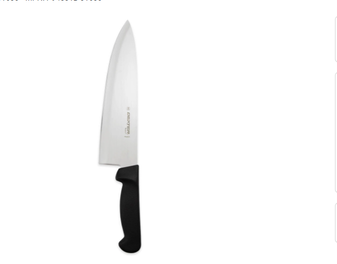 Dexter Russell P94831B 10" Chef's Knife w/ Polypropylene Black Handle, Carbon Steel - 6ea/Case