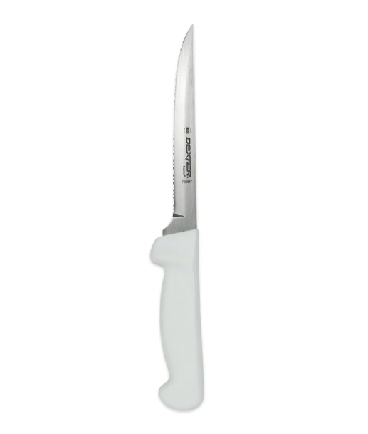 Dexter Russell P94847 6" Utility Knife w/ Polypropylene White Handle, Carbon Steel - 6ea/Case