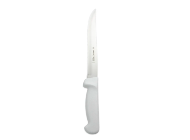 Dexter Russell P94848 8" Utility Knife w/ Polypropylene White Handle, Carbon Steel - 6ea/Case