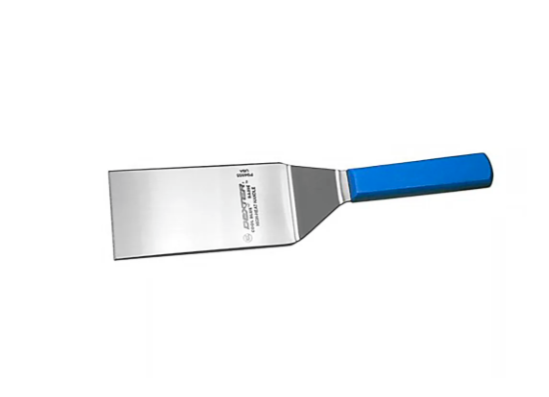 Dexter Russell P94855H 6"x3" Hamburger Turner w/ Blue Handle, Stainless Steel - 6ea/Case