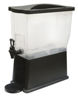 Winco PBD-3 Plastic Slim Rectangular Non-Insulted Beverage Dispenser with Single Translucent Bowl, Black Base and Dripless Faucet 3 gal.