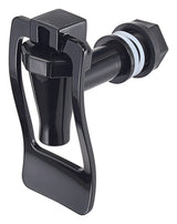 Winco PBD-3SK Plastic Square Non-Insulted Beverage Dispenser with Single Translucent Bowl, Black Base and Hands-Free Faucet 3 gal. - 4/Case