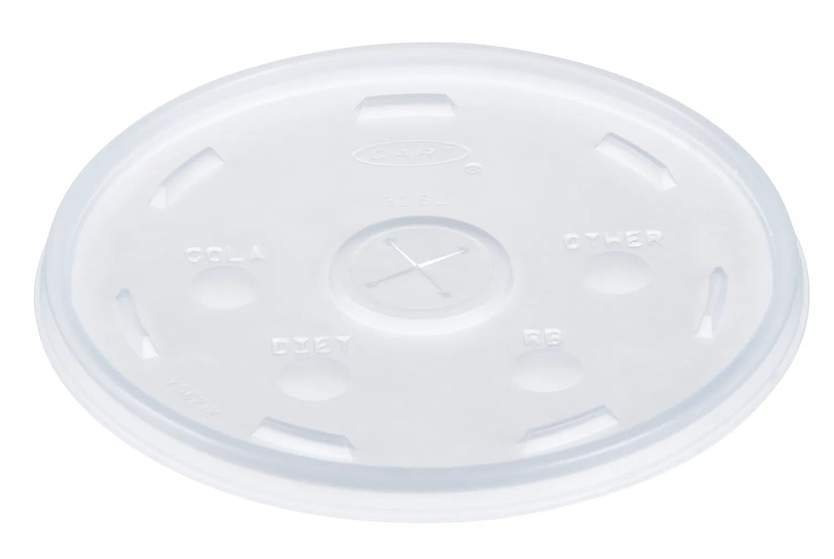Dart Solo 32SL1 Translucent Plastic Slotted Flat Lid for 32 oz. Foam Cups & Containers - 1000/Case