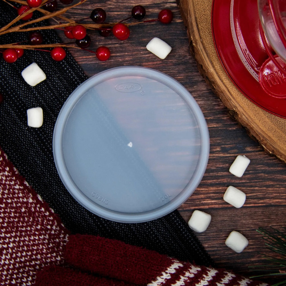 Dart Solo 20JL Translucent Plastic Vented Flat Lid for 20 oz. Foam Cups & Containers - 1000/Case