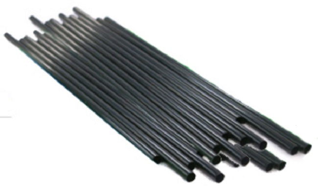 CrystalWare 5BSS101000 Sip n' Joy Unwrapped Black Plastic Coffee Stirrer / Sip Straw 5" - 1000/Box