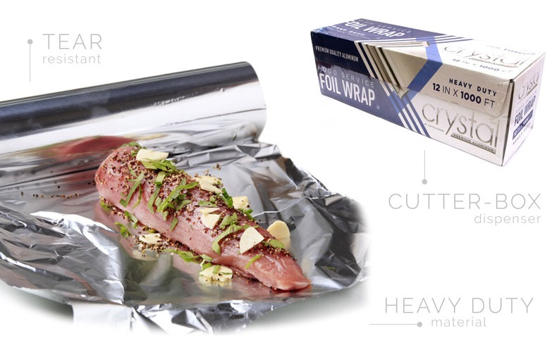 CrystalWare F18500HD Heavy-Duty Aluminum Foil Roll 18" x 500'