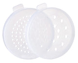 Winco PDG-10 Polycarbonate Shaker / Dredge with Handle & (3) Clear Lids (S, M, L) 10 oz. - Clear - 12/Case