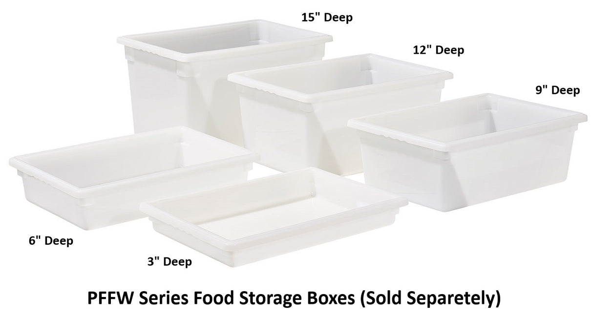 Winco PFFW-12 Polypropylene Stackable Rectangle Food Storage Box 17 gal. - White - Full Size