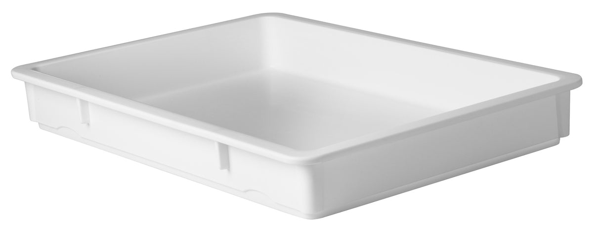 Winco PL-3N Plastic Rectangular Dough Box 25-5/8"L x 18"W x 3-1/4"H - White - 6/Case