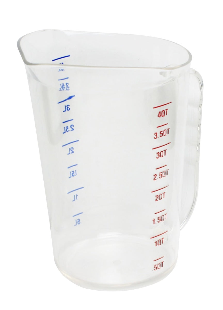 Thunder Group PLMC128CL Polycarbonate Liquid Measuring Cup with Pour Spout - 4 Qt - Clear