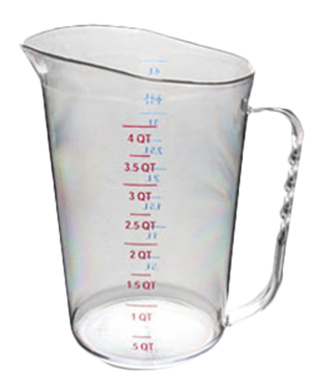Thunder Group PLMC128CL Polycarbonate Liquid Measuring Cup with Pour Spout - 4 Qt - Clear