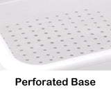 Winco PLP-5W Heavyweight Polypropylene Perforated Dish/Bus Box / Bus Tub / Drain Box 21-1/4"L x 15-3/8"W x 4-7/8"H - White