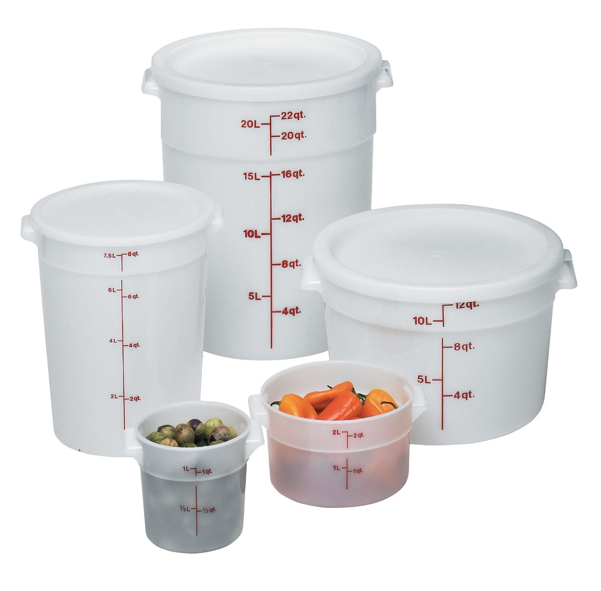 Cambro RFS8148 Food Storage Container, Round, Polyethylene 8 qt.