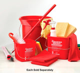 Winco PPL-6R Square Polyethylene Sanitizing Solution Cleaning Bucket / Pail with Bail Handle 6 qt. - Red - 12/Case