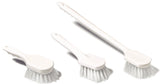 Carlisle 4050000 Sparta All Purpose Kitchen / Utility Scrub Brush with Medium Stiff Nylon Bristles & Pistol Grip Poly Handle 20" - White
