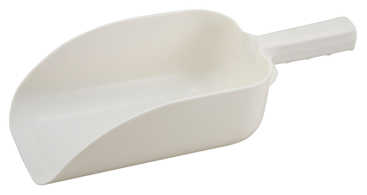 Winco PS-64 Polypropylene Flat Bottom Scoop 64 oz. - White - 48/Case