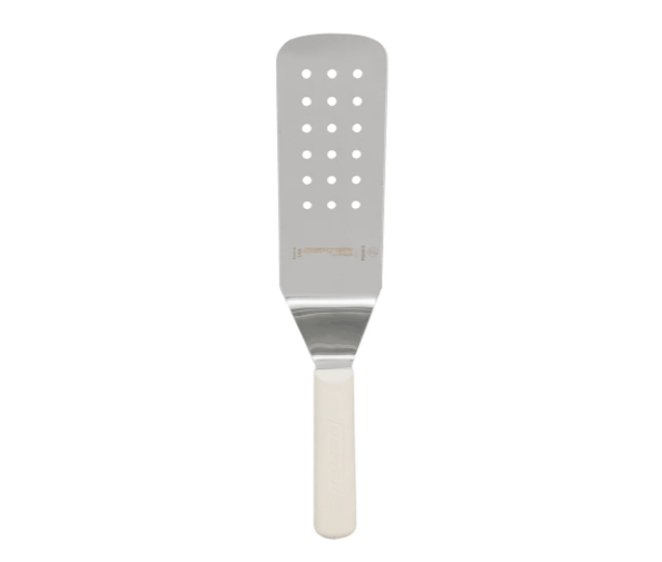 Dexter Russell PS286-8 SANI-SAFE® 8"x 3" Perforated Turner w/ Polypropylene White Handle, Stainless Steel - 6ea/Case
