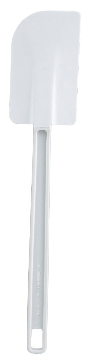 Winco PSC-14 Lo-Temp Plastic Scraper / Spatula with White Flat Blade and White Handle 14" - 288/Case