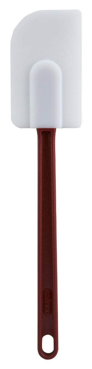 Winco PSD-14 Economy Heat-Resistant Silicone Scraper with White Flat Blade and Red Handle 14" - 12/Case