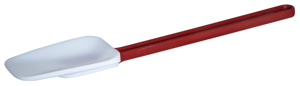 Winco PSG-14 Heat-Resistant Silicone Scraper with White Bowl-Shaped Blade and Red Handle 14" - 120/Case