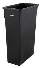 Winco PTC-23K Plastic Rectangular Slender Trash Can / Waste Container 23 gal. - Black