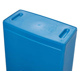 Winco PTC-23L Plastic Rectangular Slender Recycle Trash Can / Waste Container 23 gal. - Blue