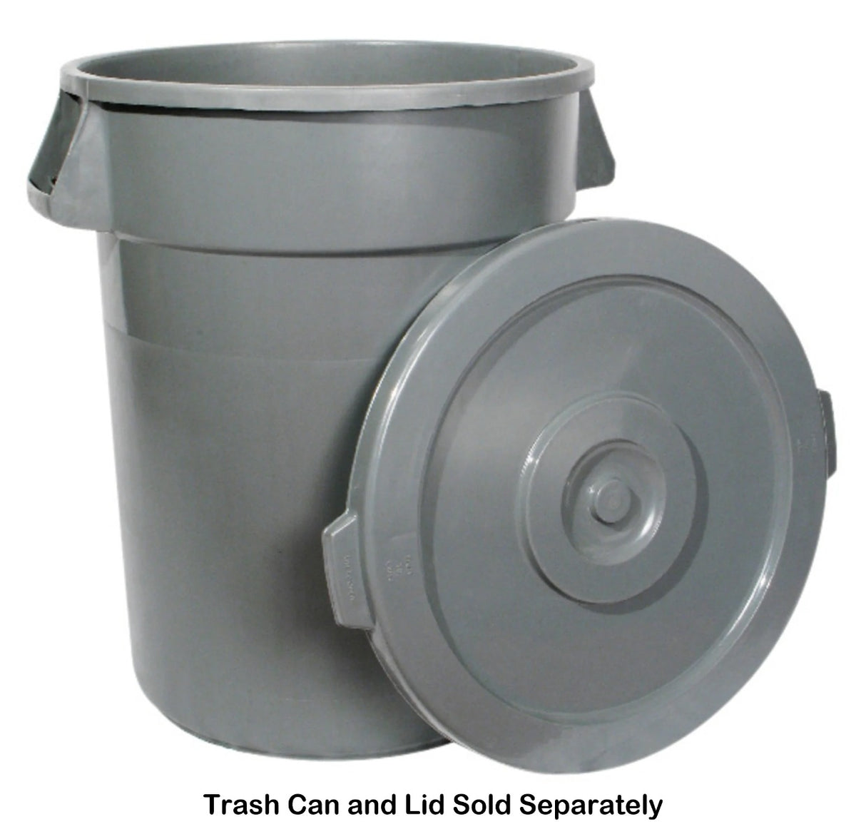 Winco PTC-44G Plastic Heavy-Duty Large Round Trash Can 44 gal. - Gray