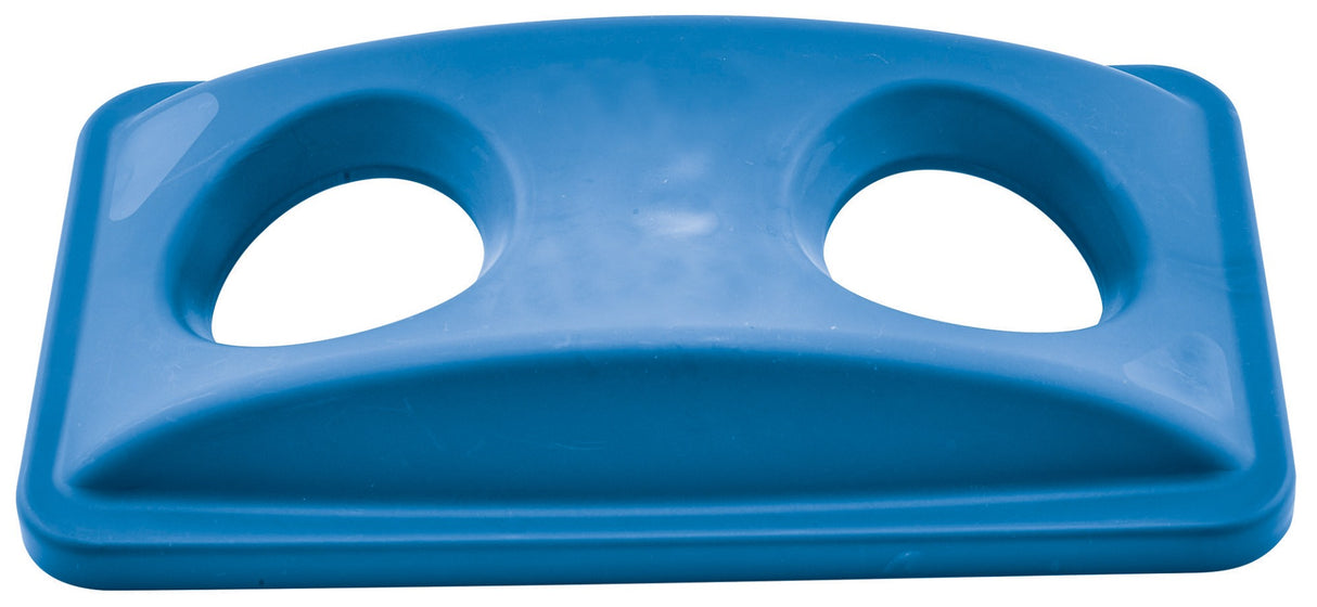 Winco PTCB-23L Plastic Rectangular Bottle/Can Recycling Cover for PTC-23L Slender Trash Can - Blue